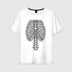 Женская футболка хлопок Oversize Скелет рентген