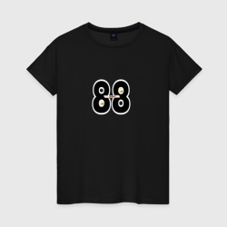 Женская футболка хлопок Год рождения - 88 знаки бесконечности 