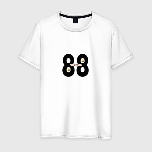 Мужская футболка из хлопка с принтом Год рождения - 88 знаки бесконечности, вид спереди №1