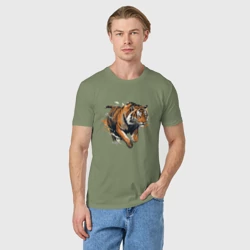 Мужская футболка хлопок Бегущая тигрица - фото 2