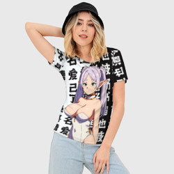 Женская футболка 3D Slim Фрирен эльфийка секси - фото 2