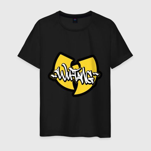 Мужская футболка хлопок Wu tang - logo, цвет черный