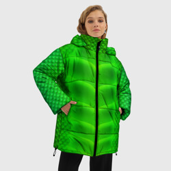 Женская зимняя куртка Oversize Чешуя зеленого дракона для образа - фото 2