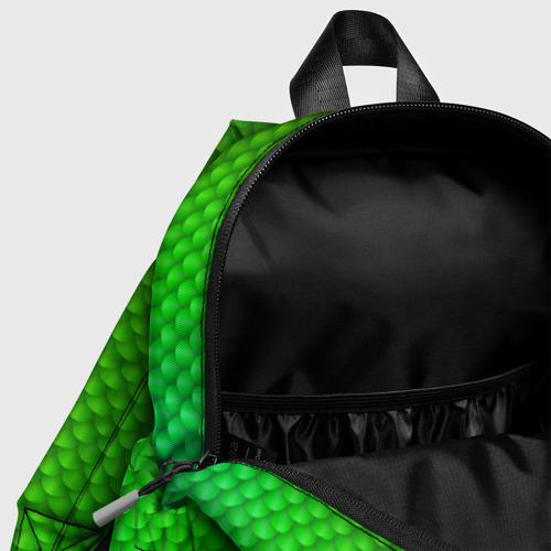 Детский рюкзак 3D с принтом Чешуя зеленого дракона, фото #4