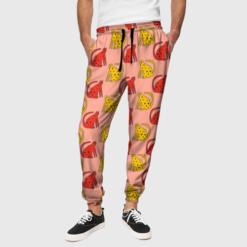 Мужские брюки 3D Забавные леопарды, цвет 3D печать - фото 4