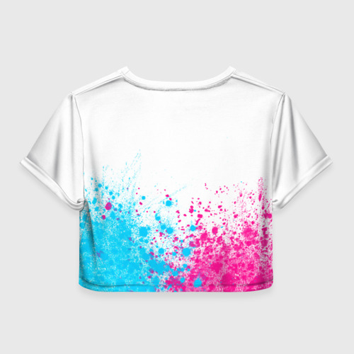 Женская футболка Crop-top 3D Apex Legends neon gradient style посередине, цвет 3D печать - фото 2