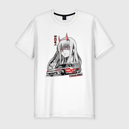 Мужская футболка хлопок Slim Nissan Silvia S15 Drift Zero Two
