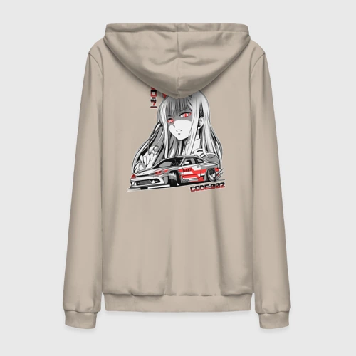 Мужская толстовка на молнии хлопок Nissan Silvia S15 Drift Zero Two
