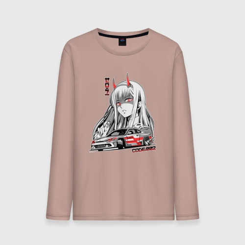 Мужской лонгслив хлопок Nissan Silvia S15 Drift Zero Two