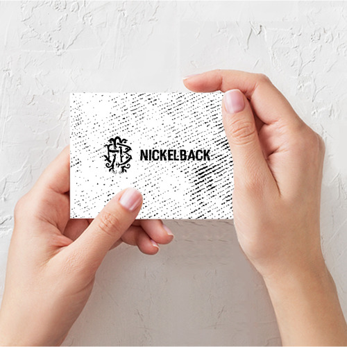 Поздравительная открытка Nickelback glitch на светлом фоне по-горизонтали, цвет белый - фото 3