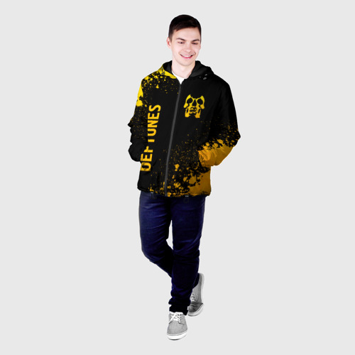 Мужская куртка 3D Deftones - gold gradient вертикально, цвет 3D печать - фото 3