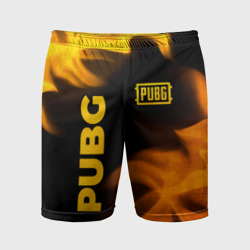 Мужские шорты спортивные PUBG - gold fire gradient