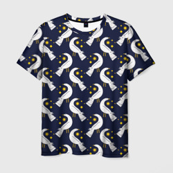 Мужская футболка 3D Ночная птица