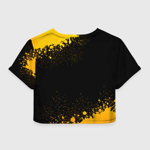 Женская футболка Crop-top 3D The Killers - gold gradient, цвет 3D печать - фото 2