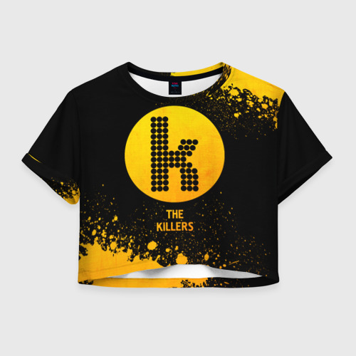 Женская футболка Crop-top 3D The Killers - gold gradient, цвет 3D печать