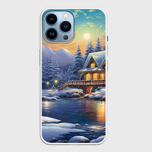Чехол для iPhone 14 Pro Max с принтом Волшебство зимней ночи, вид спереди №1
