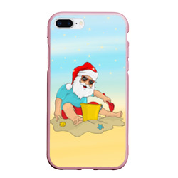 Чехол для iPhone 7Plus/8 Plus матовый Дед Мороз на море