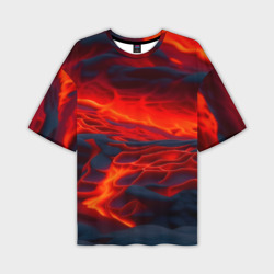 Мужская футболка oversize 3D Текущая магма