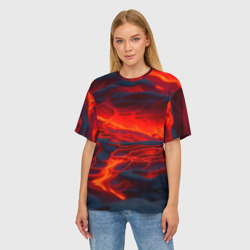 Женская футболка oversize 3D Текущая магма - фото 2