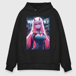 Мужское худи Oversize хлопок Darling in the Franxx - zero two - ai art