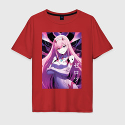 Мужская футболка хлопок Oversize Zero two Darling in the Franxx - ai art