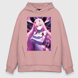 Мужское худи Oversize хлопок Zero two Darling in the Franxx - ai art