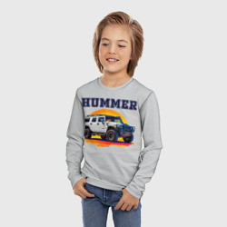 Лонгслив с принтом Нейросеть — Hummer рисунок для ребенка, вид на модели спереди №2. Цвет основы: белый