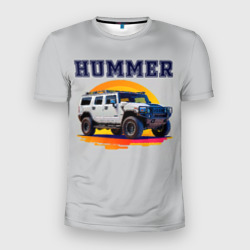 Мужская футболка 3D Slim Нейросеть - Hummer рисунок