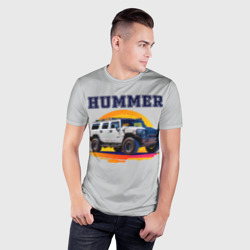 Мужская футболка 3D Slim Нейросеть - Hummer рисунок - фото 2