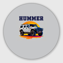 Круглый коврик для мышки Нейросеть - Hummer рисунок