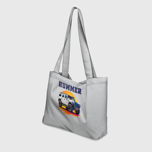 Пляжная сумка 3D Нейросеть - Hummer рисунок - фото 3