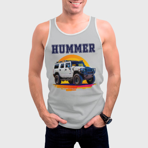 Мужская майка 3D Нейросеть - Hummer рисунок, цвет 3D печать - фото 3