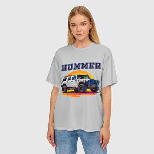 Женская футболка oversize 3D Нейросеть - Hummer рисунок, цвет 3D печать - фото 3