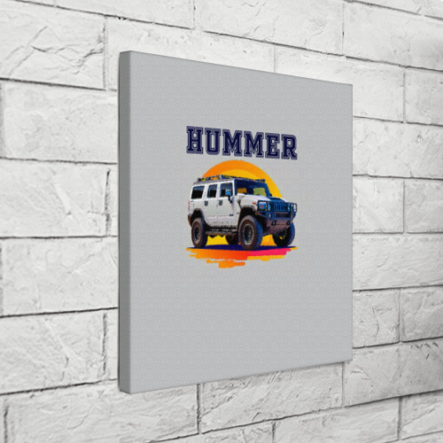 Холст квадратный Нейросеть - Hummer рисунок, цвет 3D печать - фото 3