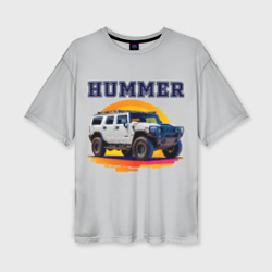 Женская футболка oversize 3D Нейросеть - Hummer рисунок