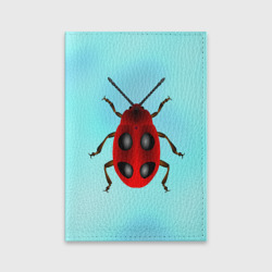 Обложка для паспорта матовая кожа Красный жук с черными точками