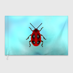 Флаг 3D Красный жук с черными точками