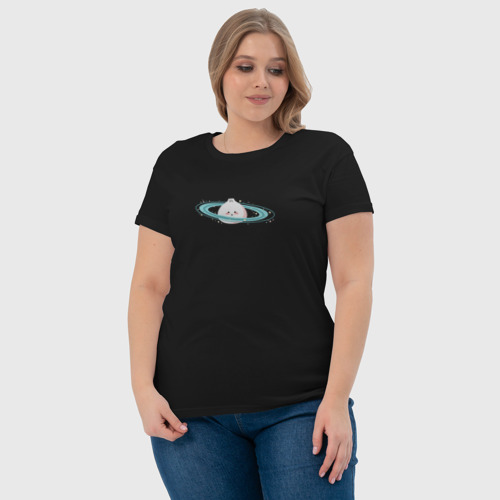 Женская футболка хлопок с принтом Пельмешек-Сатурн, фото #4
