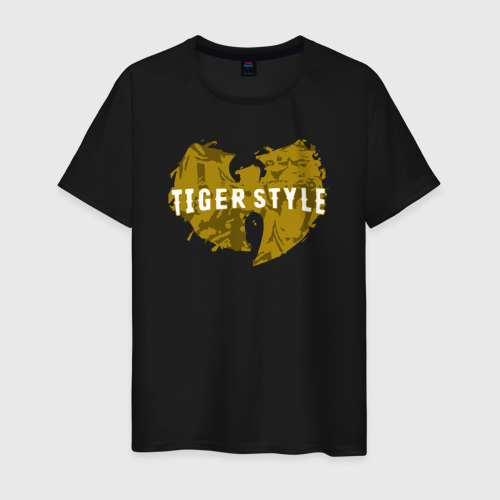 Мужская футболка хлопок Tiger style, цвет черный