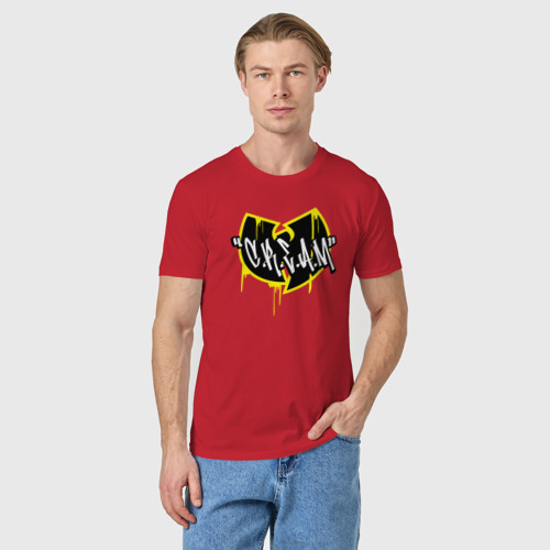 Мужская футболка хлопок Wu-Tang cream, цвет красный - фото 3