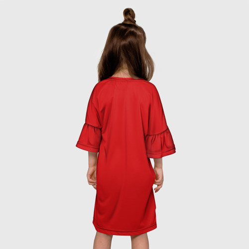 Детское платье 3D с принтом Лама - альпака в день Патрика, вид сзади #2