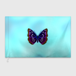 Флаг 3D Черно-синяя тропическая бабочка