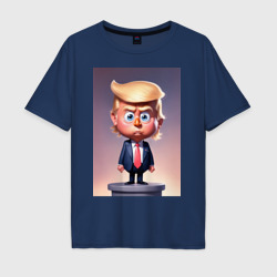 Мужская футболка хлопок Oversize Мультяшный Дональд Трамп - нейросеть
