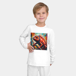 Детская пижама с лонгсливом хлопок Красный хамелеон - фото 2