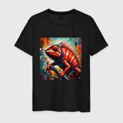 Красный хамелеон – Мужская футболка хлопок с принтом купить со скидкой в -20%