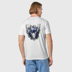 Мужская футболка хлопок Череп оленя и ягоды - фото 2