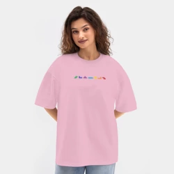 Женская футболка Oversize хлопок texturе Тетрис блокс - фото 2