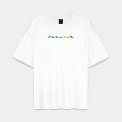 Женская футболка Oversize хлопок premium Тетрис блокс