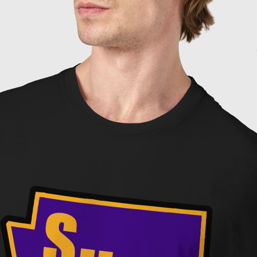 Мужская футболка хлопок Suns ball, цвет черный - фото 6