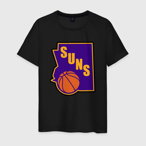 Мужская футболка хлопок Suns ball, цвет черный